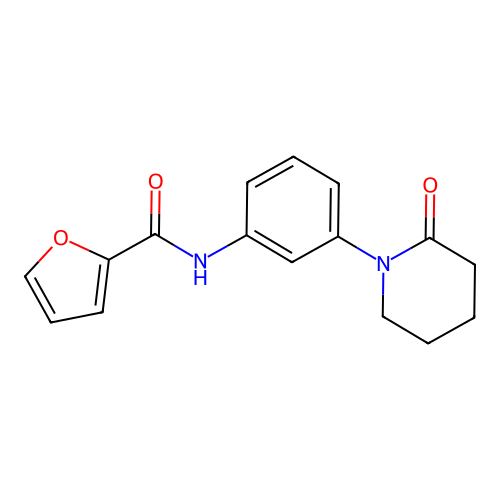 N-[3-(2-oxopiperidin-1-yl)phenyl]furan-2-carboxamide structure