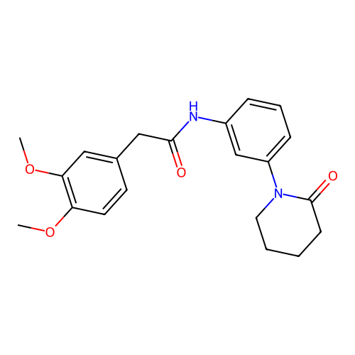 2-(3,4-dimethoxyphenyl)-N-(3-(2-oxopiperidin-1-yl)phenyl)acetamide structure
