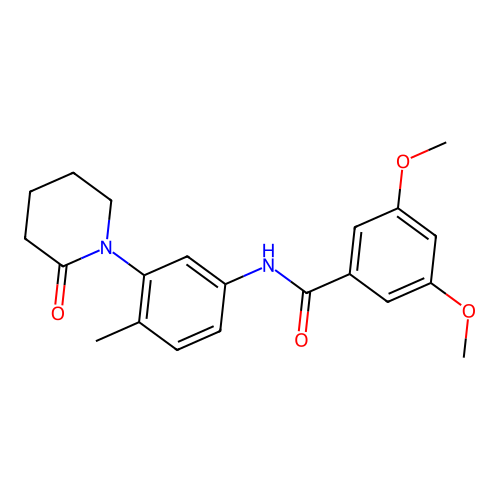 3,5-dimethoxy-N-[4-methyl-3-(2-oxopiperidin-1-yl)phenyl]benzamide structure