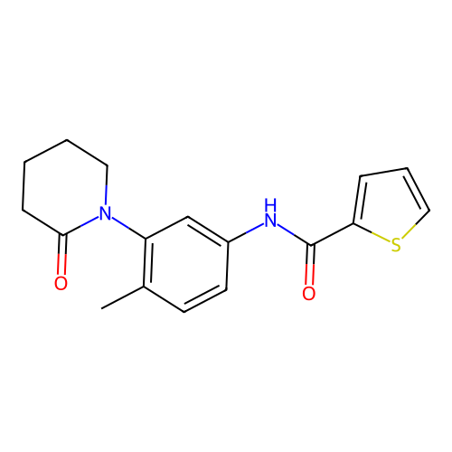 N-[4-methyl-3-(2-oxopiperidin-1-yl)phenyl]thiophene-2-carboxamide structure