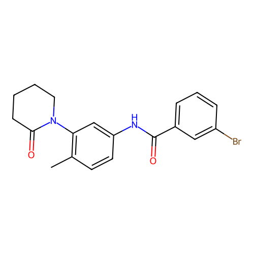 3-bromo-N-[4-methyl-3-(2-oxopiperidin-1-yl)phenyl]benzamide structure