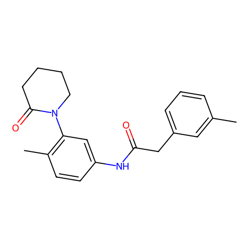 N-[4-methyl-3-(2-oxopiperidin-1-yl)phenyl]-2-(3-methylphenyl)acetamide structure