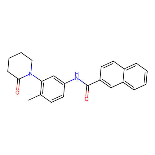 N-[4-methyl-3-(2-oxopiperidin-1-yl)phenyl]naphthalene-2-carboxamide structure