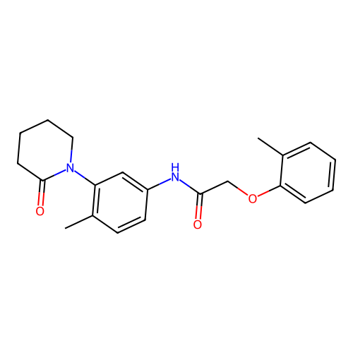 N-[4-methyl-3-(2-oxopiperidin-1-yl)phenyl]-2-(2-methylphenoxy)acetamide structure