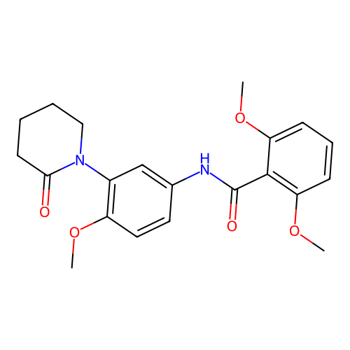 2,6-dimethoxy-N-[4-methoxy-3-(2-oxopiperidin-1-yl)phenyl]benzamide structure