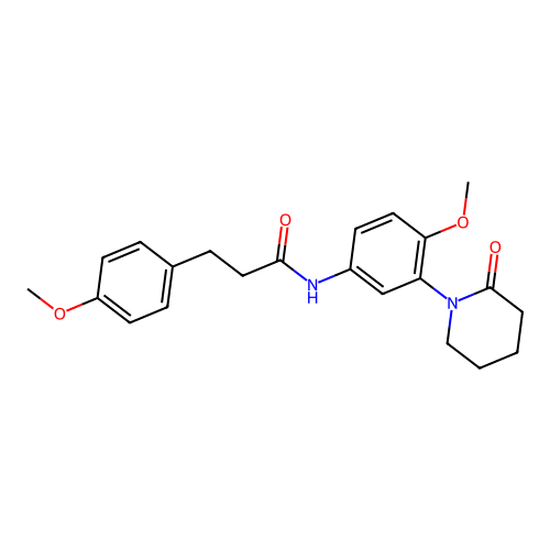 N-[4-methoxy-3-(2-oxopiperidin-1-yl)phenyl]-3-(4-methoxyphenyl)propanamide structure