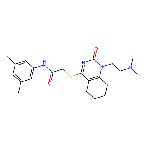 2-({1-[2-(dimethylamino)ethyl]-2-oxo-1,2,5,6,7,8-hexahydroquinazolin-4-yl}sulfanyl)-N-(3,5-dimethylphenyl)acetamide structure