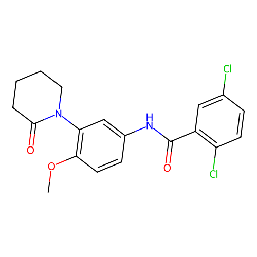 2,5-dichloro-N-[4-methoxy-3-(2-oxopiperidin-1-yl)phenyl]benzamide structure