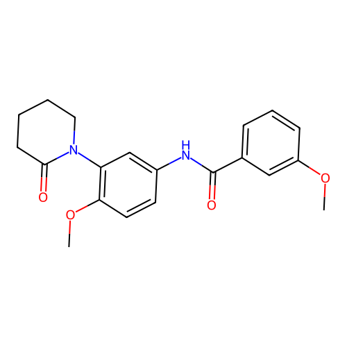 3-methoxy-N-[4-methoxy-3-(2-oxopiperidin-1-yl)phenyl]benzamide structure