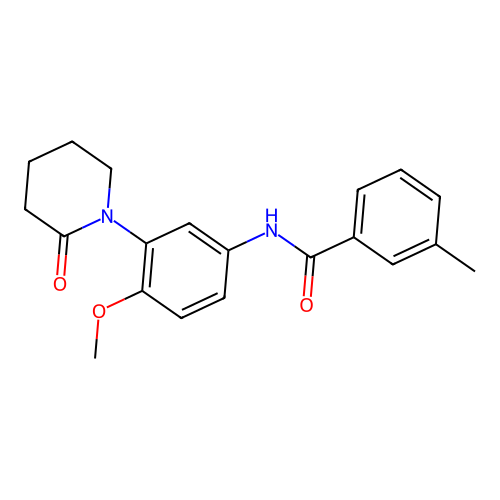 N-[4-methoxy-3-(2-oxopiperidin-1-yl)phenyl]-3-methylbenzamide structure