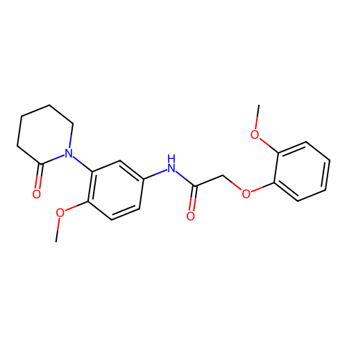 N-[4-methoxy-3-(2-oxopiperidin-1-yl)phenyl]-2-(2-methoxyphenoxy)acetamide structure