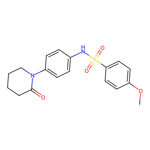 4-methoxy-N-(4-(2-oxopiperidin-1-yl)phenyl)benzenesulfonamide structure