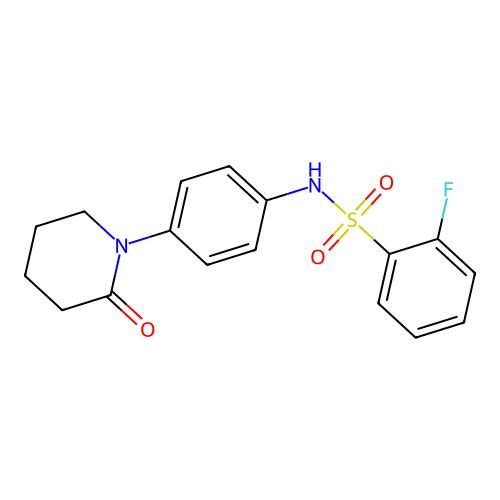 2-fluoro-N-(4-(2-oxopiperidin-1-yl)phenyl)benzenesulfonamide structure