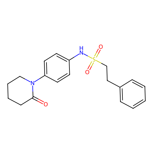 N-(4-(2-oxopiperidin-1-yl)phenyl)-2-phenylethanesulfonamide structure