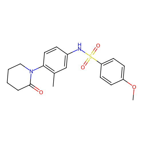 4-methoxy-N-(3-methyl-4-(2-oxopiperidin-1-yl)phenyl)benzenesulfonamide structure
