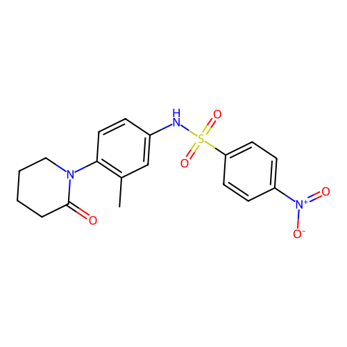 N-(3-methyl-4-(2-oxopiperidin-1-yl)phenyl)-4-nitrobenzenesulfonamide structure
