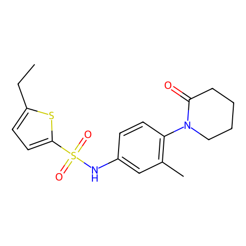 5-ethyl-N-[3-methyl-4-(2-oxopiperidin-1-yl)phenyl]thiophene-2-sulfonamide structure