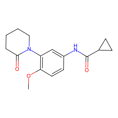 N-[4-methoxy-3-(2-oxopiperidin-1-yl)phenyl]cyclopropanecarboxamide structure