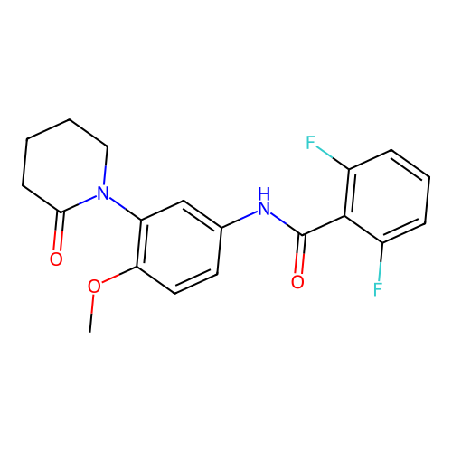 2,6-difluoro-N-[4-methoxy-3-(2-oxopiperidin-1-yl)phenyl]benzamide structure