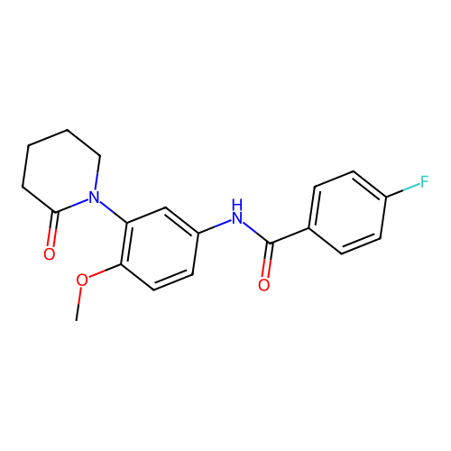 4-fluoro-N-[4-methoxy-3-(2-oxopiperidin-1-yl)phenyl]benzamide structure
