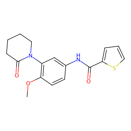 N-[4-methoxy-3-(2-oxopiperidin-1-yl)phenyl]thiophene-2-carboxamide structure