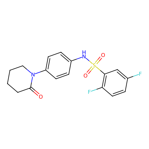2,5-difluoro-N-(4-(2-oxopiperidin-1-yl)phenyl)benzenesulfonamide structure