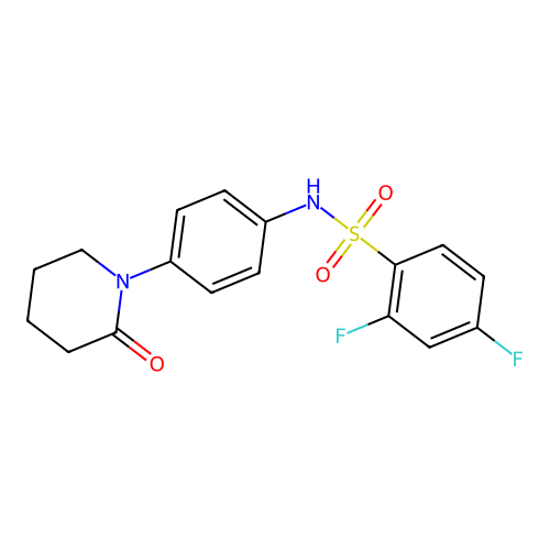 2,4-difluoro-N-(4-(2-oxopiperidin-1-yl)phenyl)benzenesulfonamide structure