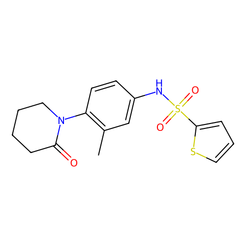 N-[3-methyl-4-(2-oxopiperidin-1-yl)phenyl]thiophene-2-sulfonamide structure