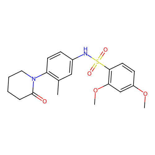 2,4-dimethoxy-N-(3-methyl-4-(2-oxopiperidin-1-yl)phenyl)benzenesulfonamide structure