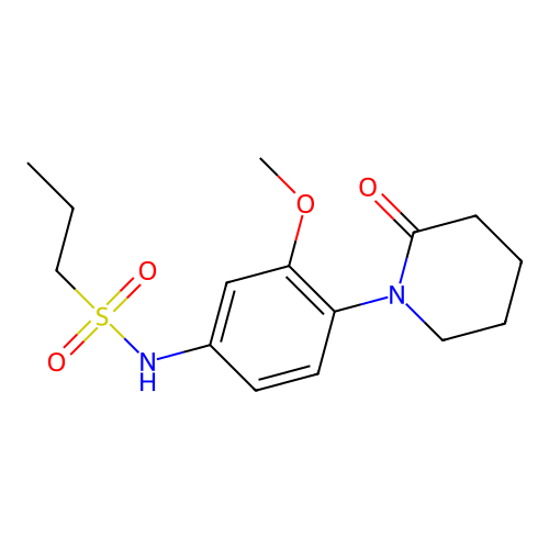 N-[3-methoxy-4-(2-oxopiperidin-1-yl)phenyl]propane-1-sulfonamide structure