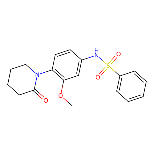 N-[3-methoxy-4-(2-oxopiperidin-1-yl)phenyl]benzenesulfonamide structure