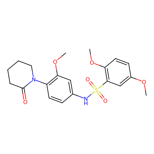 2,5-dimethoxy-N-(3-methoxy-4-(2-oxopiperidin-1-yl)phenyl)benzenesulfonamide structure