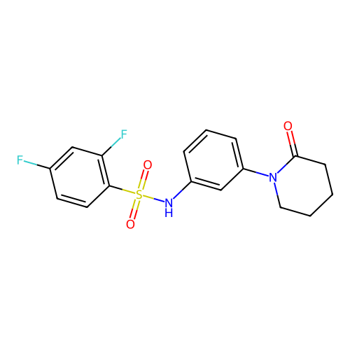 2,4-difluoro-N-(3-(2-oxopiperidin-1-yl)phenyl)benzenesulfonamide structure