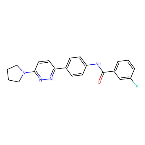 3-fluoro-N-{4-[6-(pyrrolidin-1-yl)pyridazin-3-yl]phenyl}benzamide structure