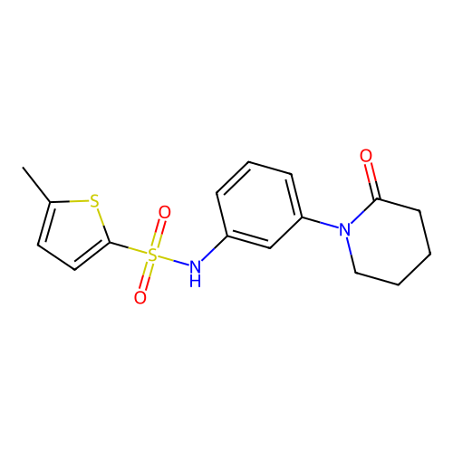 5-methyl-N-[3-(2-oxopiperidin-1-yl)phenyl]thiophene-2-sulfonamide structure