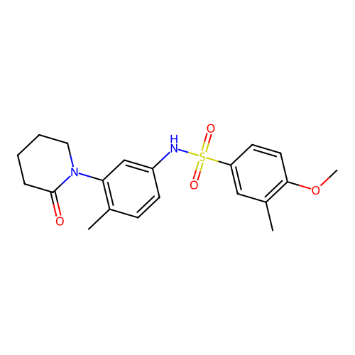 4-methoxy-3-methyl-N-(4-methyl-3-(2-oxopiperidin-1-yl)phenyl)benzenesulfonamide structure