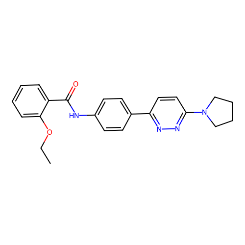2-ethoxy-N-(4-(6-(pyrrolidin-1-yl)pyridazin-3-yl)phenyl)benzamide structure