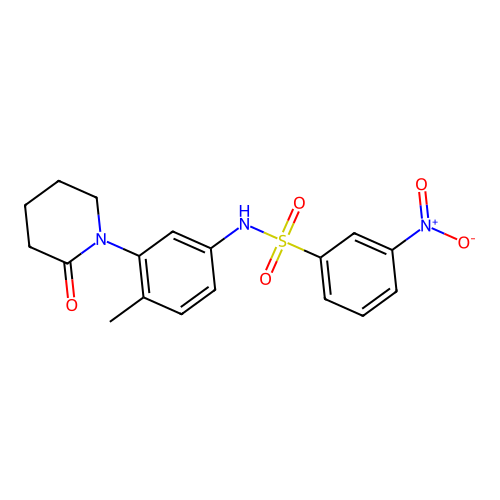 N-(4-methyl-3-(2-oxopiperidin-1-yl)phenyl)-3-nitrobenzenesulfonamide structure