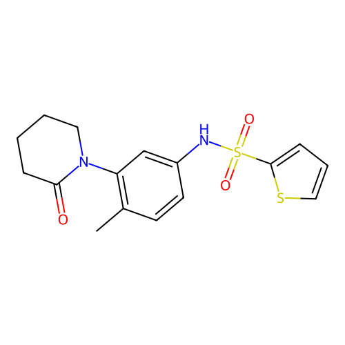 N-[4-methyl-3-(2-oxopiperidin-1-yl)phenyl]thiophene-2-sulfonamide structure