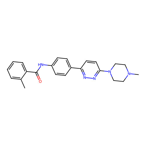 2-methyl-N-(4-(6-(4-methylpiperazin-1-yl)pyridazin-3-yl)phenyl)benzamide structure