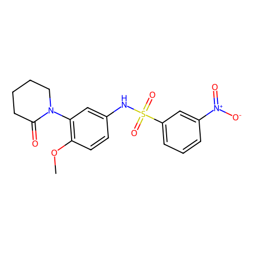 N-(4-methoxy-3-(2-oxopiperidin-1-yl)phenyl)-3-nitrobenzenesulfonamide structure