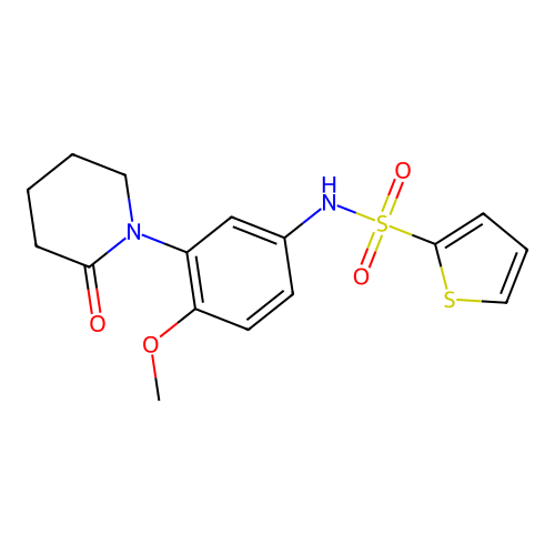 N-[4-methoxy-3-(2-oxopiperidin-1-yl)phenyl]thiophene-2-sulfonamide structure