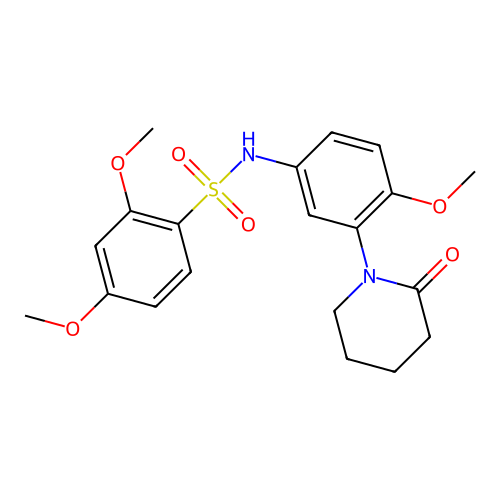 2,4-dimethoxy-N-(4-methoxy-3-(2-oxopiperidin-1-yl)phenyl)benzenesulfonamide structure