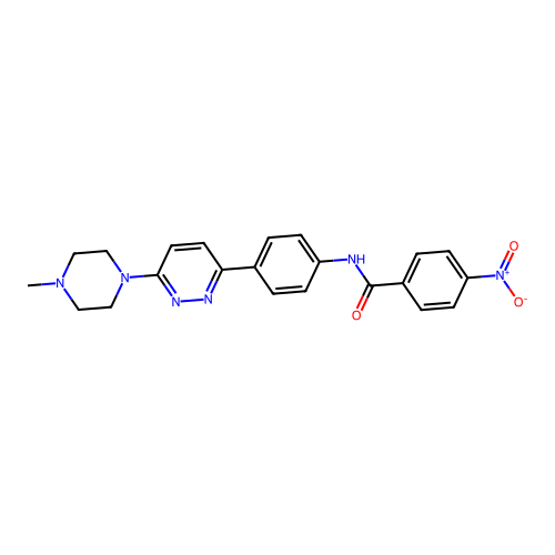 N-(4-(6-(4-methylpiperazin-1-yl)pyridazin-3-yl)phenyl)-4-nitrobenzamide structure