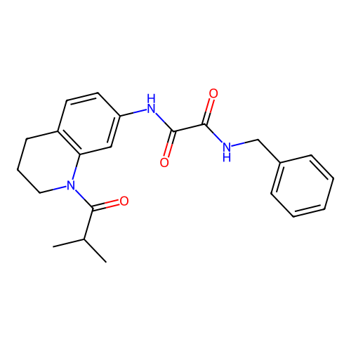 N1-benzyl-N2-(1-isobutyryl-1,2,3,4-tetrahydroquinolin-7-yl)oxalamide structure