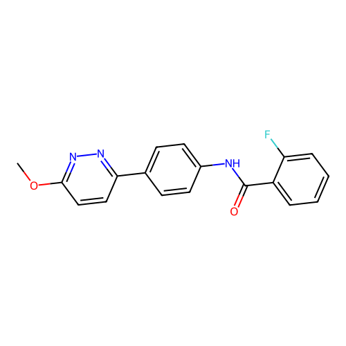 2-fluoro-N-[4-(6-methoxypyridazin-3-yl)phenyl]benzamide structure