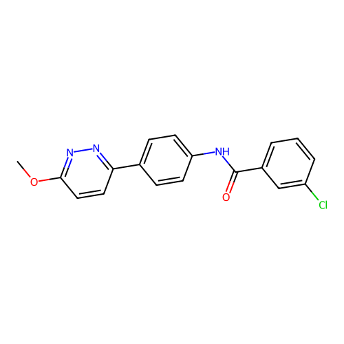 3-chloro-N-[4-(6-methoxypyridazin-3-yl)phenyl]benzamide structure
