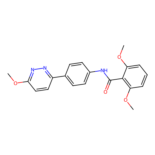 2,6-dimethoxy-N-[4-(6-methoxypyridazin-3-yl)phenyl]benzamide structure