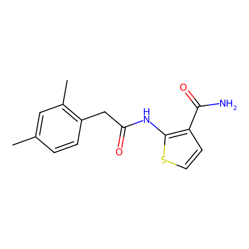 2-(2-(2,4-Dimethylphenyl)acetamido)thiophene-3-carboxamide structure