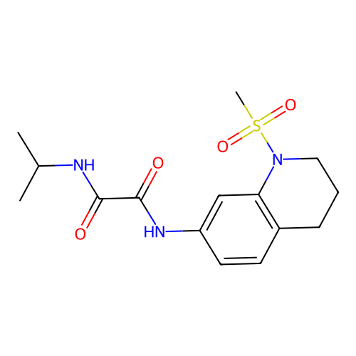 N-(1-methylsulfonyl-3,4-dihydro-2H-quinolin-7-yl)-N'-propan-2-yloxamide structure